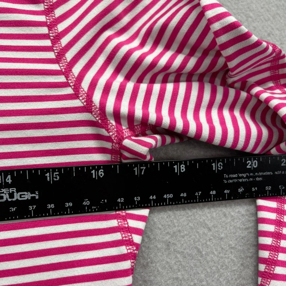 Nike Running Pullover Womens S Pink White Striped Dri-FIT 1/2 Zip Top Athletic